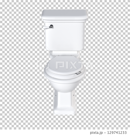 Lavatory pan isolated on a transparent background, bidet, 3D illustration, and CG render 129741233