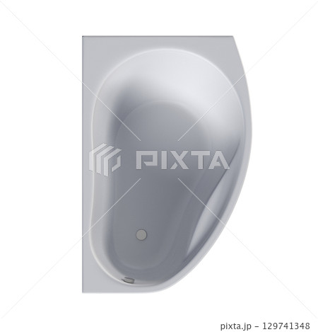 bathtub isolated on a transparent background, 3D illustration, and a CG render bathtub isolated on a transparent background, 3D illustration, and a CG render 129741348