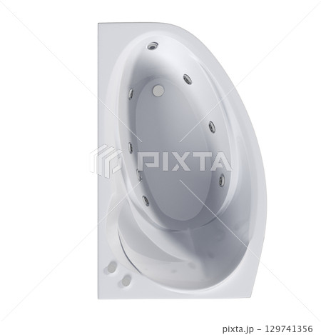 bathtub isolated on a transparent background, 3D illustration, and a CG render 129741356