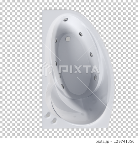 bathtub isolated on a transparent background, 3D illustration, and a CG render 129741356