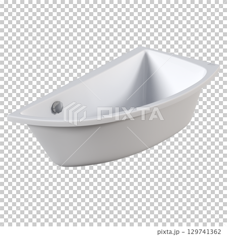 bathtub isolated on a transparent background, 3D illustration, and a CG render bathtub isolated on a transparent background, 3D illustration, and a CG render 129741362