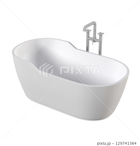 bathtub isolated on a transparent background, 3D illustration, and a CG render bathtub isolated on a transparent background, 3D illustration, and a CG render 129741364