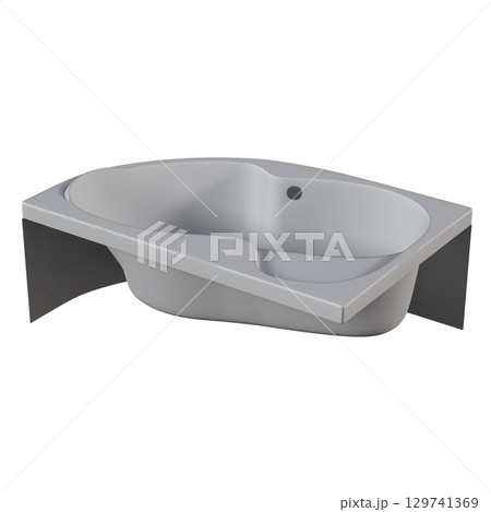 bathtub isolated on a transparent background, 3D illustration, and a CG render bathtub isolated on a transparent background, 3D illustration, and a CG render 129741369