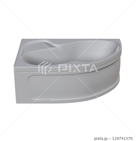 bathtub isolated on a transparent background, 3D illustration, and a CG render 129741370