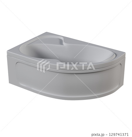 bathtub isolated on a transparent background, 3D illustration, and a CG render bathtub isolated on a transparent background, 3D illustration, and a CG render 129741371