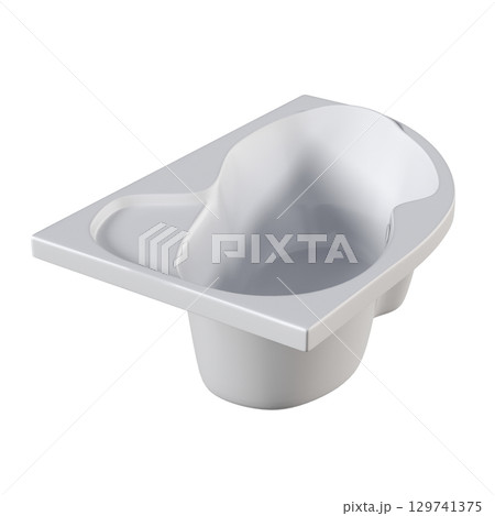 bathtub isolated on a transparent background, 3D illustration, and a CG render 129741375