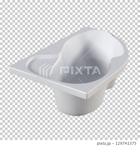 bathtub isolated on a transparent background, 3D illustration, and a CG render 129741375