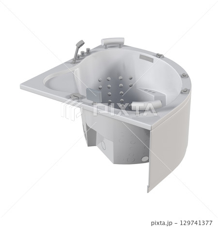 bathtub isolated on a transparent background, 3D illustration, and a CG render 129741377