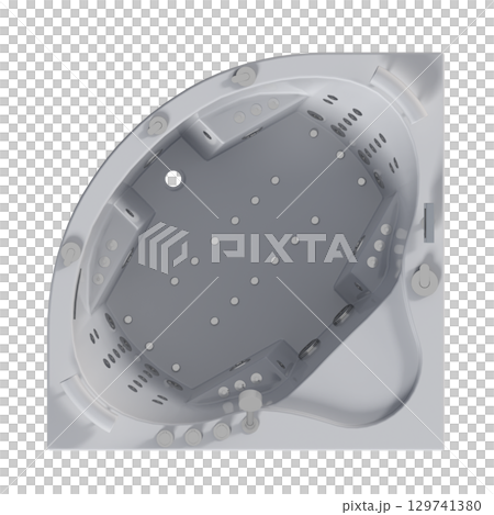 bathtub isolated on a transparent background, 3D illustration, and a CG render 129741380
