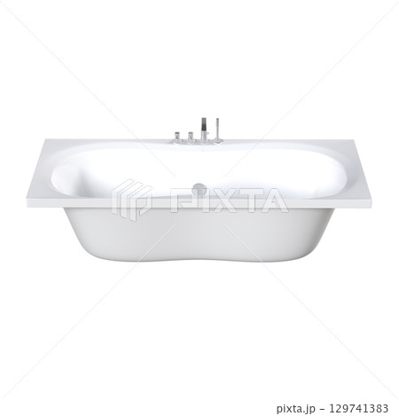 bathtub isolated on a transparent background, 3D illustration, and a CG render bathtub isolated on a transparent background, 3D illustration, and a CG render 129741383
