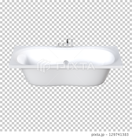 bathtub isolated on a transparent background, 3D illustration, and a CG render bathtub isolated on a transparent background, 3D illustration, and a CG render 129741383