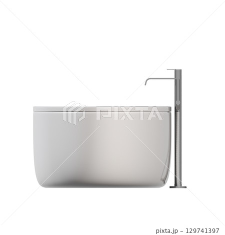 bathtub isolated on a transparent background, 3D illustration, and a CG render 129741397