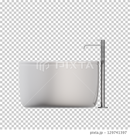 bathtub isolated on a transparent background, 3D illustration, and a CG render 129741397