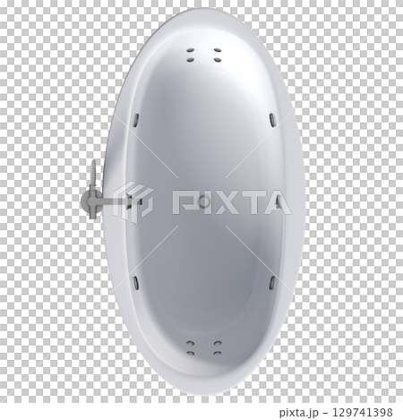 bathtub isolated on a transparent background, 3D illustration, and a CG render 129741398