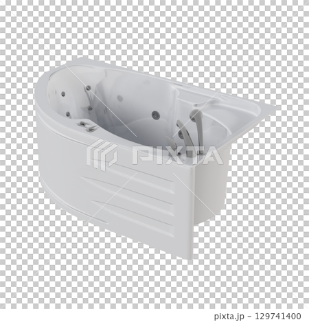 bathtub isolated on a transparent background, 3D illustration, and a CG render 129741400
