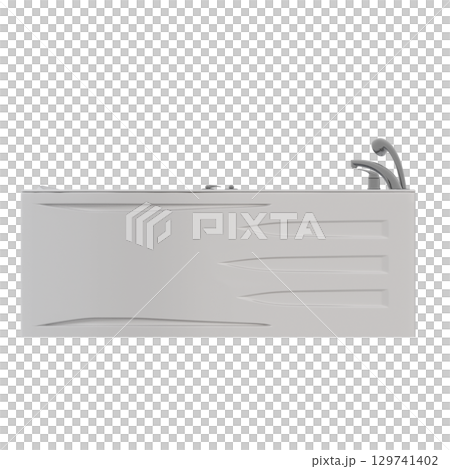 bathtub isolated on a transparent background, 3D illustration, and a CG render 129741402