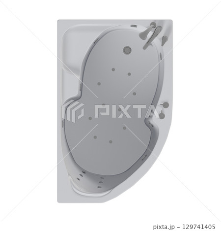 bathtub isolated on a transparent background, 3D illustration, and a CG render bathtub isolated on a transparent background, 3D illustration, and a CG render 129741405