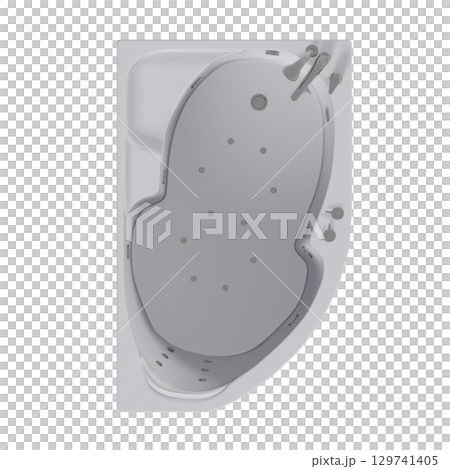 bathtub isolated on a transparent background, 3D illustration, and a CG render bathtub isolated on a transparent background, 3D illustration, and a CG render 129741405
