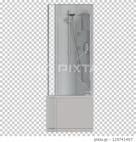 bathtub isolated on a transparent background, 3D illustration, and a CG render 129741407