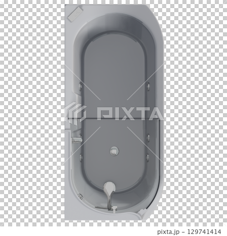 bathtub isolated on a transparent background, 3D illustration, and a CG render 129741414