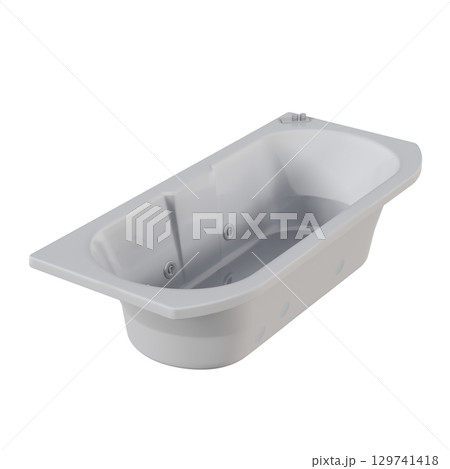 bathtub isolated on a transparent background, 3D illustration, and a CG render 129741418