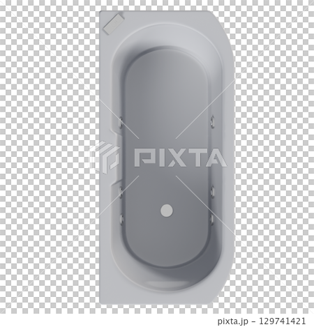 bathtub isolated on a transparent background, 3D illustration, and a CG render 129741421
