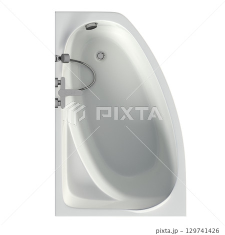 bathtub isolated on a transparent background, 3D illustration, and a CG render bathtub isolated on a transparent background, 3D illustration, and a CG render 129741426