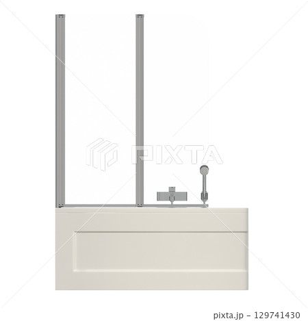 bathtub isolated on a transparent background, 3D illustration, and a CG render bathtub isolated on a transparent background, 3D illustration, and a CG render 129741430