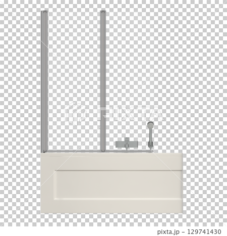 bathtub isolated on a transparent background, 3D illustration, and a CG render bathtub isolated on a transparent background, 3D illustration, and a CG render 129741430