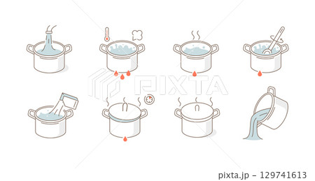 nstruction How to Boiling Something in Cooking Pot. Boiled Steamed Water in Kitchen Saucepan. Cooking Instructions nstruction How to Boiling Something in Cooking Pot. Boiled Steamed Water in Kitchen Saucepan. Cooking Instructions 129741613