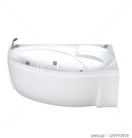 bathtub isolated on a transparent background, 3D illustration, and a CG render 129741658