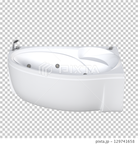 bathtub isolated on a transparent background, 3D illustration, and a CG render 129741658