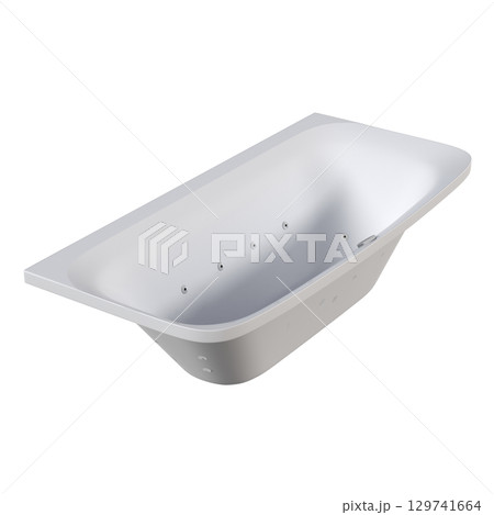 bathtub isolated on a transparent background, 3D illustration, and a CG render bathtub isolated on a transparent background, 3D illustration, and a CG render 129741664