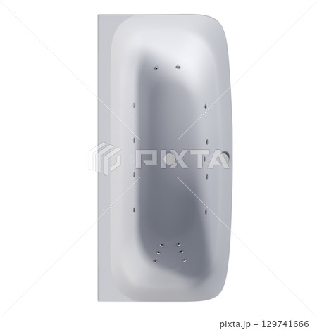 bathtub isolated on a transparent background, 3D illustration, and a CG render bathtub isolated on a transparent background, 3D illustration, and a CG render 129741666