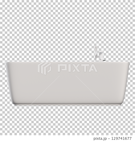 bathtub isolated on a transparent background, 3D illustration, and a CG render 129741677