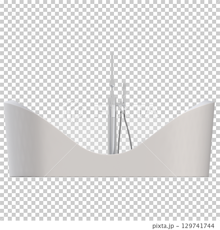 bathtub isolated on a transparent background, 3D illustration, and a CG render bathtub isolated on a transparent background, 3D illustration, and a CG render 129741744
