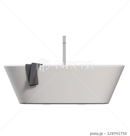 bathtub isolated on a transparent background, 3D illustration, and a CG render 129741750