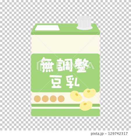 紙パック入りの無調整豆乳　イラスト 129742317