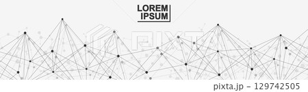 Global network connection website header or banner design. Abstract background with connecting dots and lines. Global business. Social network communication. Internet technology. Vector illustration Global network connection website header or banner design. Abstract background with connecting dots and lines. Global business. Social network communication. Internet technology. Vector illustration 129742505