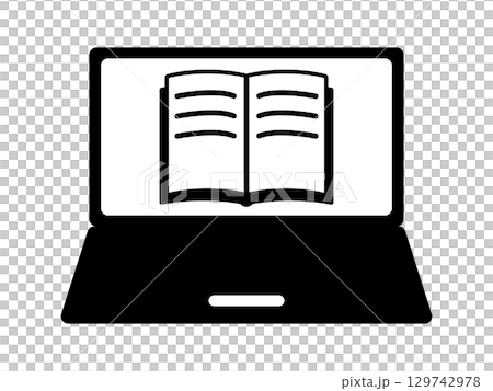 オンライン学習のアイコン　モノトーン 129742978