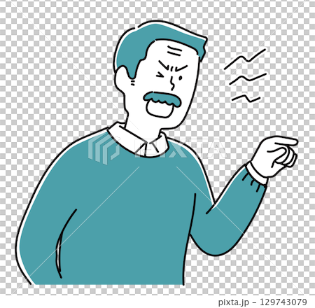 憤怒的男人在抱怨_單色 憤怒的男人在抱怨_單色 129743079