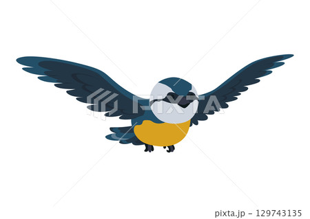 City bird, icon. European colorful bird, winged animal character. Bird isolated on white background. Vector illustration isolated on white background 129743135