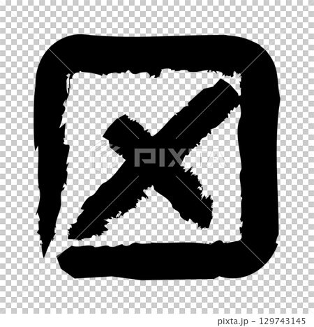 ボックスにバツマークのイラスト ボックスにバツマークのイラスト 129743145