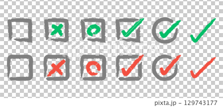 Checkbox illustration set Checkbox illustration set 129743177
