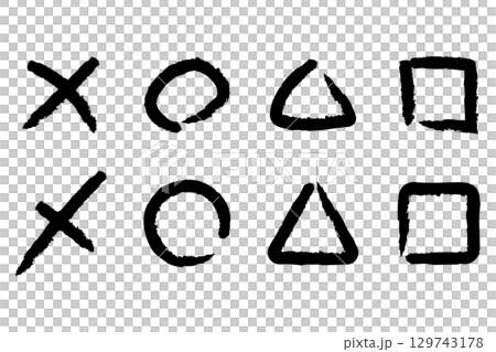 Circle, X, Triangle, Square illustration set Circle, X, Triangle, Square illustration set 129743178