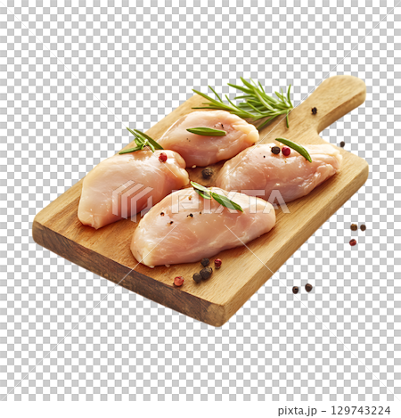 Juicy Chicken Breast Fillets Perfect for Healthy Meals On Transparent Background 129743224