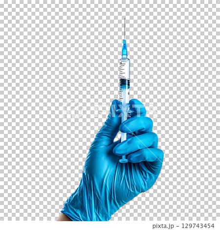 Medical Syringe Vaccination Injection Healthcare Medicine On Transparent Background 129743454