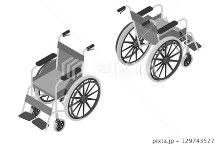 アイソメトリックイラスト：車いす 129743527