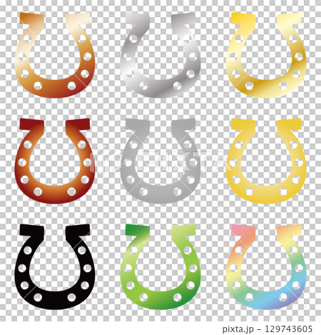 蹄鉄 アイコン セット 蹄鉄 アイコン セット 129743605