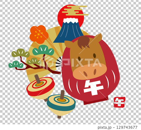 年賀状 2026年 午年 年賀状 2026年 午年 129743677